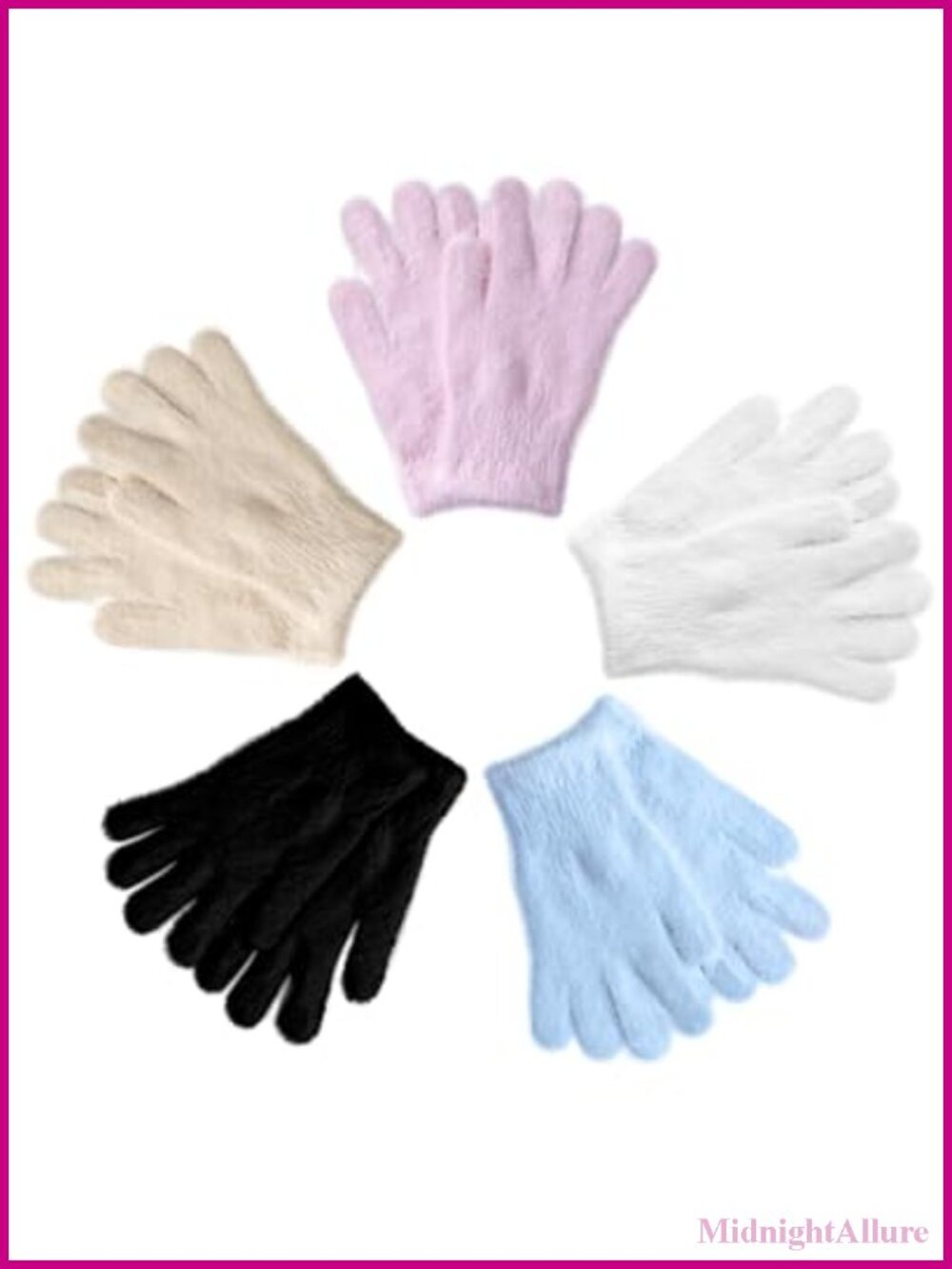 Fuzzy Faux Mink Velvet Winter Gloves Stretchable Warm Double Cuff